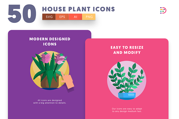50 House plant icons in Icons - product preview 1