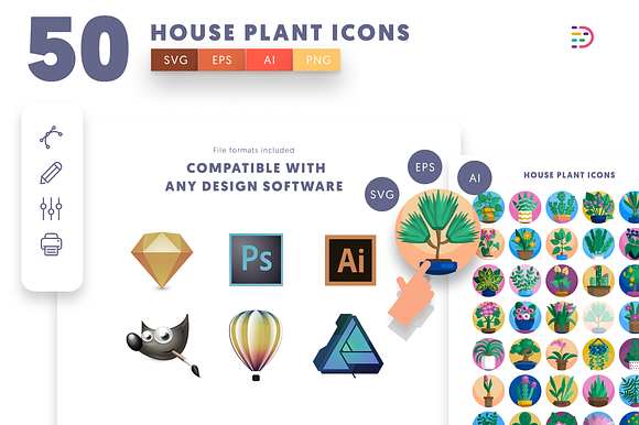 50 House plant icons in Icons - product preview 7