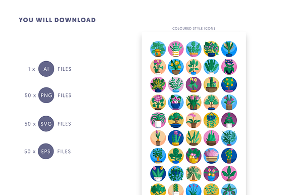 50 House plant icons in Icons - product preview 8