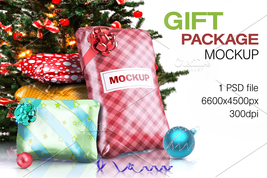 Wrapped Gift Packaging Bags Mockup in Product Mockups - product preview 8