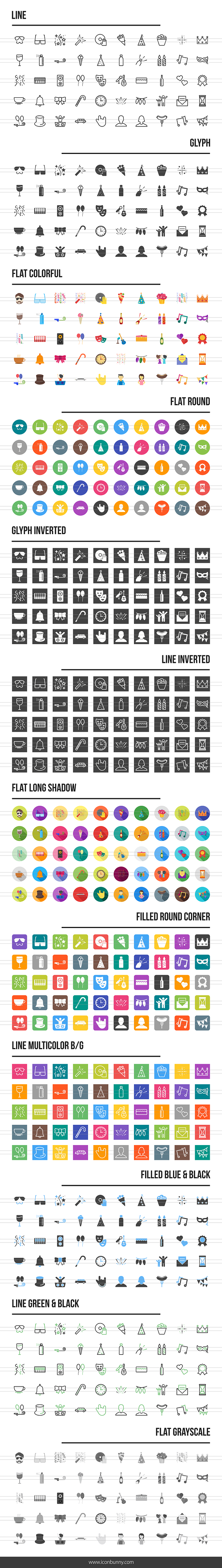 600 Party Icons in Graphics - product preview 1