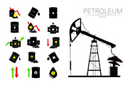 Vector set of 15 sign oil and