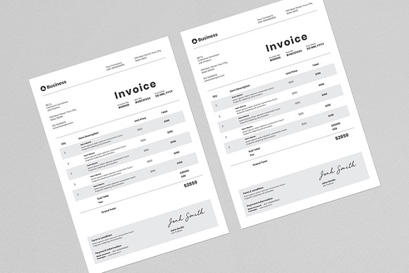 Simple Invoice Template in Stationery Templates - product preview 3