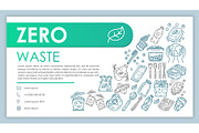 Zero waste web banner, business card