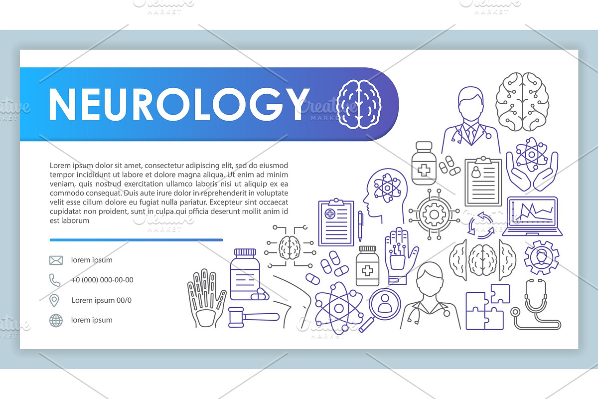 Neurology web banner, business card in Landing Page Templates - product preview 8