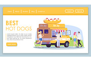 Best hot dogs landing page vector