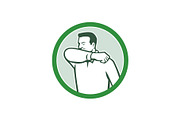 Sneezing or Coughing Into Elbow Icon