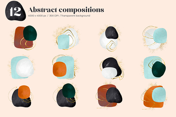 Terracotta & Gold Abstract Graphics in Objects - product preview 3