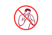Sneezing or Coughing Into Hand Icon