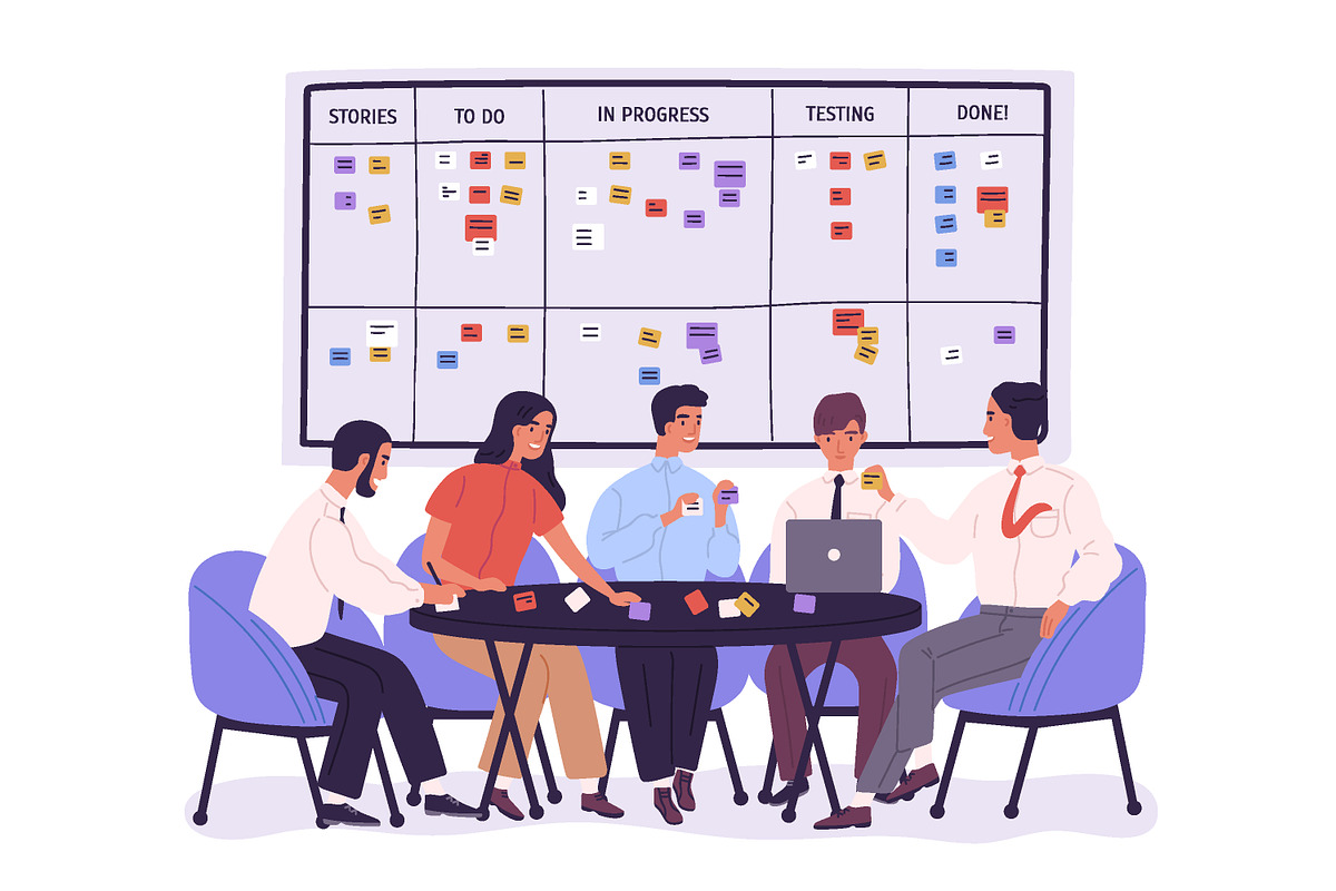 Planning with SCRUM task board in Illustrations - product preview 8
