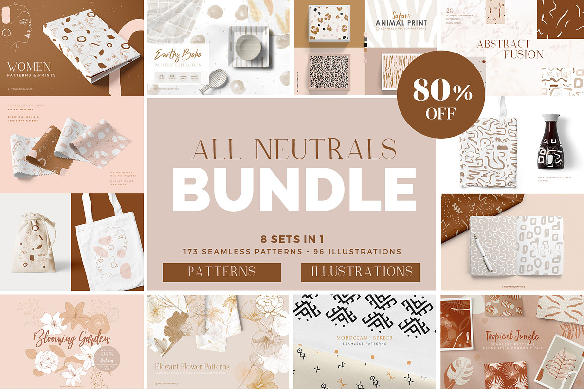 Neutrals - Seamless Patterns Bundle in Patterns - product preview 8