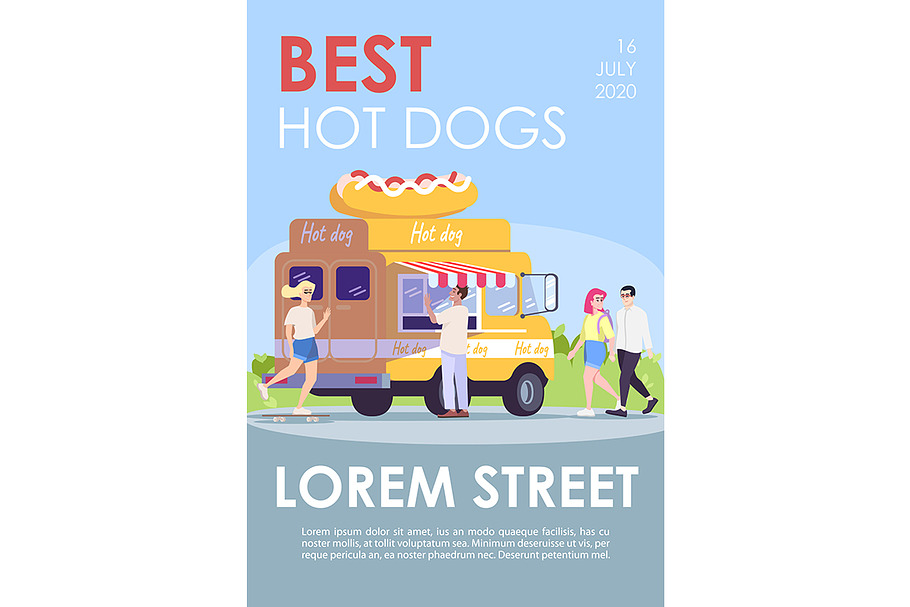 Best hot dogs brochure template