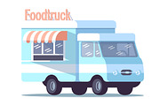Food truck flat vector illustration