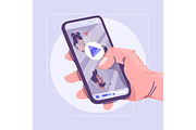 Mobile video watching illustration