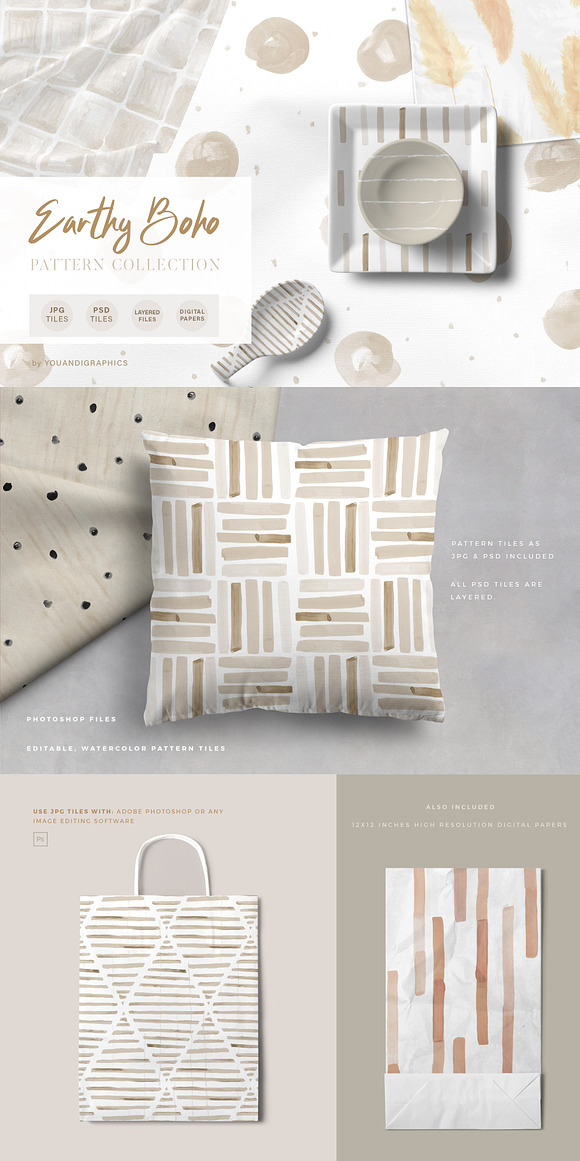 Neutrals - Seamless Patterns Bundle in Patterns - product preview 8