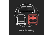 Home furnishing chalk concept icon
