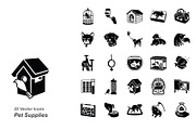 Pet supplies vector icons