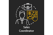 Sales coordinator chalk icon