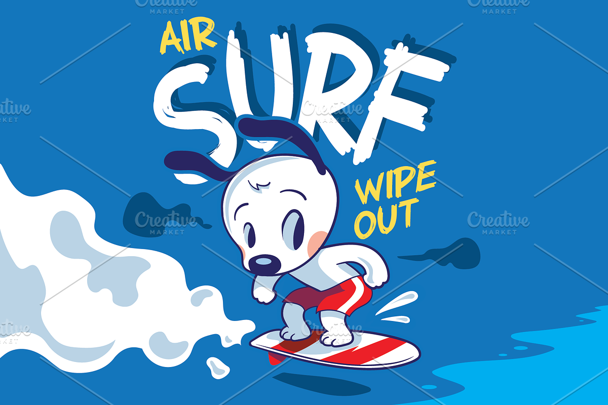 Cute & Funny Vector Surfer Animal in Illustrations - product preview 8