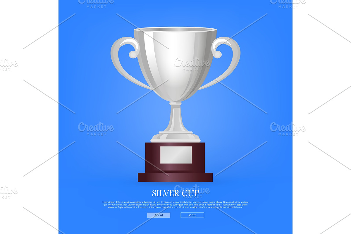 Silver Cup on Big Base with Light in Objects - product preview 8