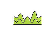 Green overlapping waves color icon