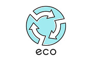 Eco label color icon