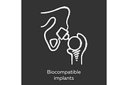 Biocompatible implants chalk icon