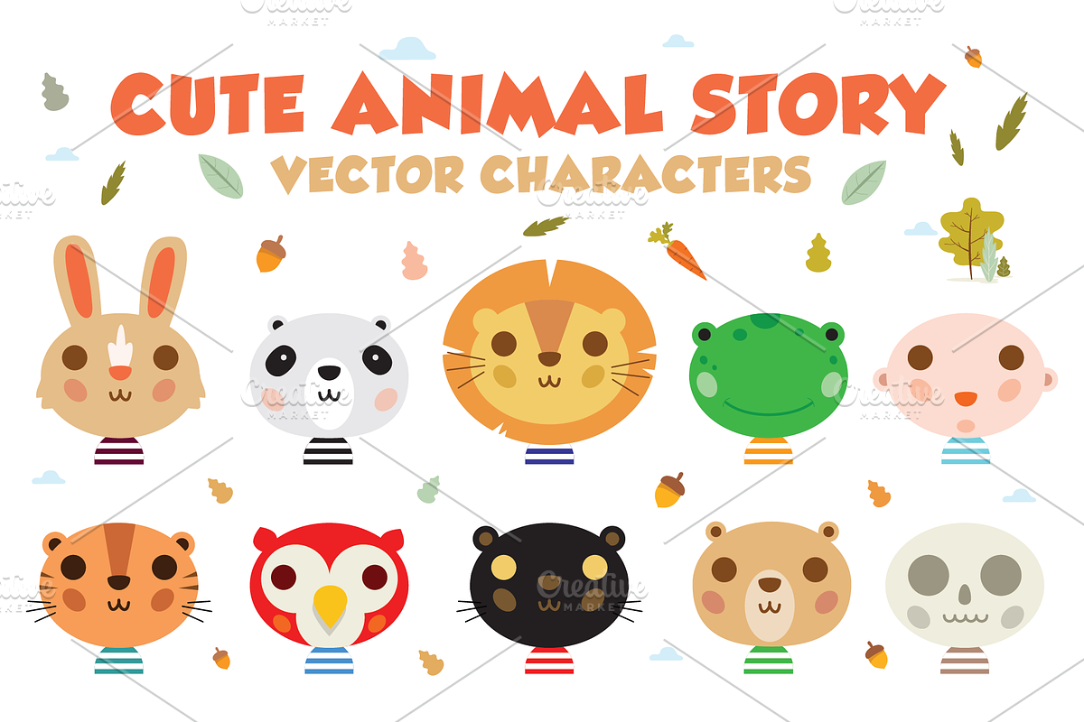 Cute Vector Character Set in Illustrations - product preview 8