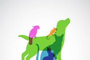 Vector group of pets. Animal.