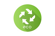 Eco label green flat design icon