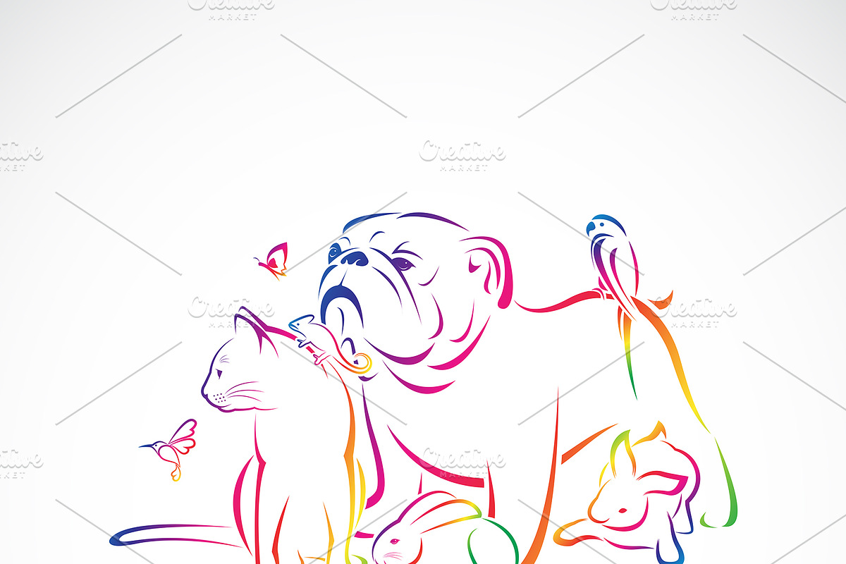 Vector group of pets. Animal. in Illustrations - product preview 8