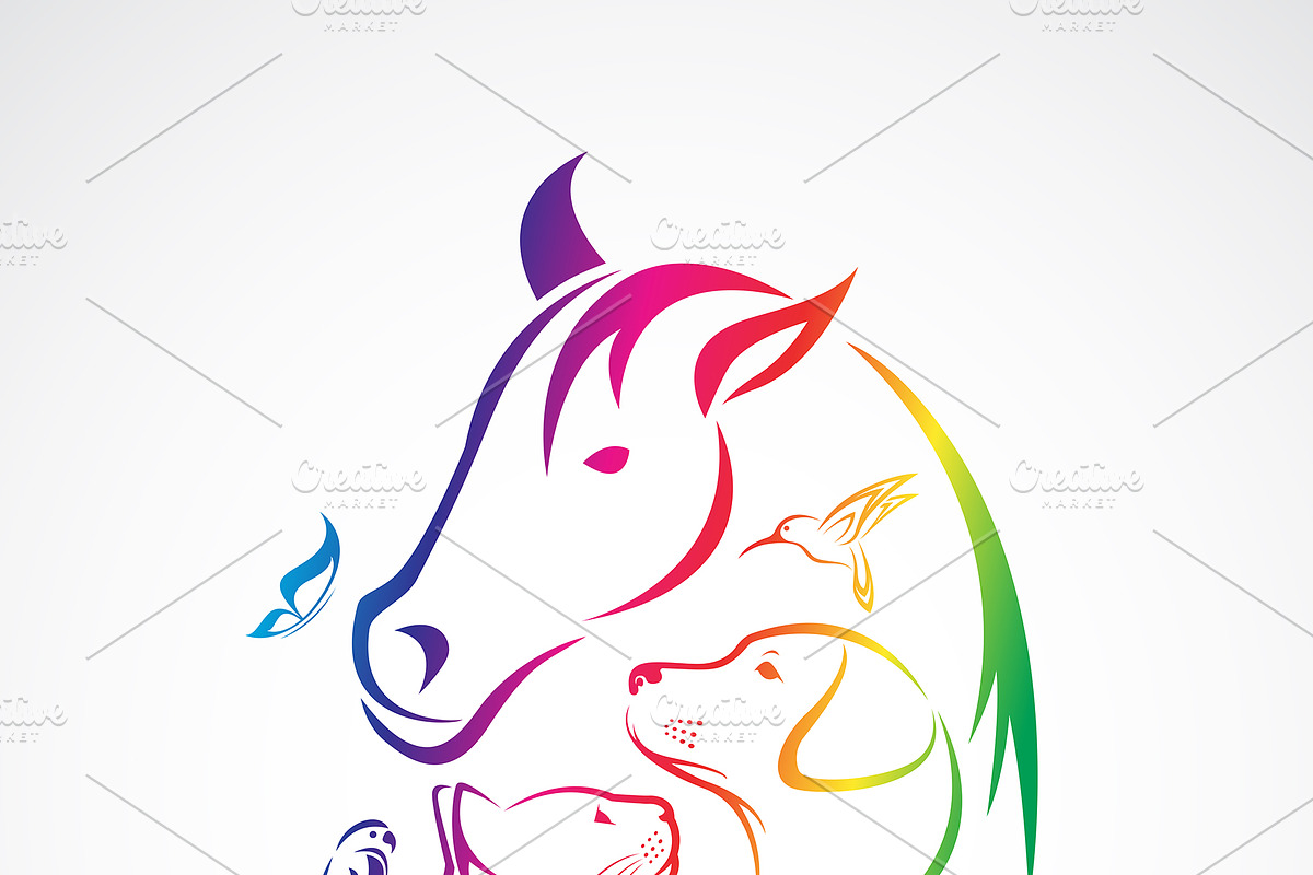 Vector group of pets. Animals. in Icons - product preview 8