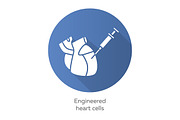Engineered heart cells blue icon