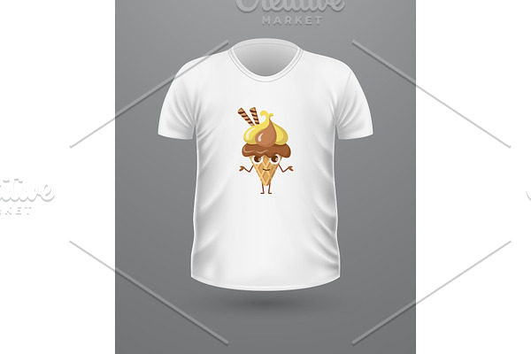 T-shirt Front View with Ice Cream