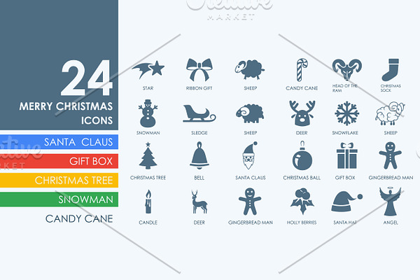 24 Merry Christmas icons