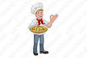 Chef Cook Man Cartoon Holding A