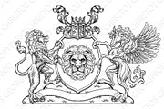 Coat of Arms Pegasus Lion Crest