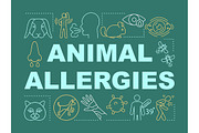 Animal allergies concepts banner