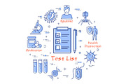 Vector line concept of test list of