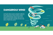 Dangerous Wind Flat Design Vector