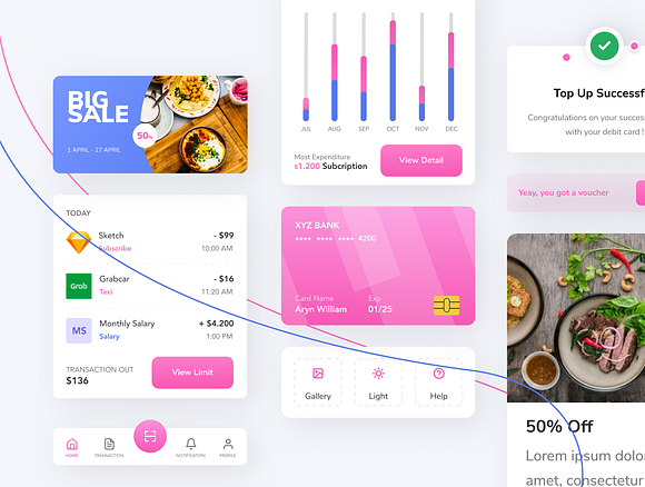 Sarang Wallet - E Wallet Mobile App in UI Kits and Libraries - product preview 4