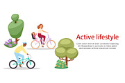 Active lifestyle people riding on