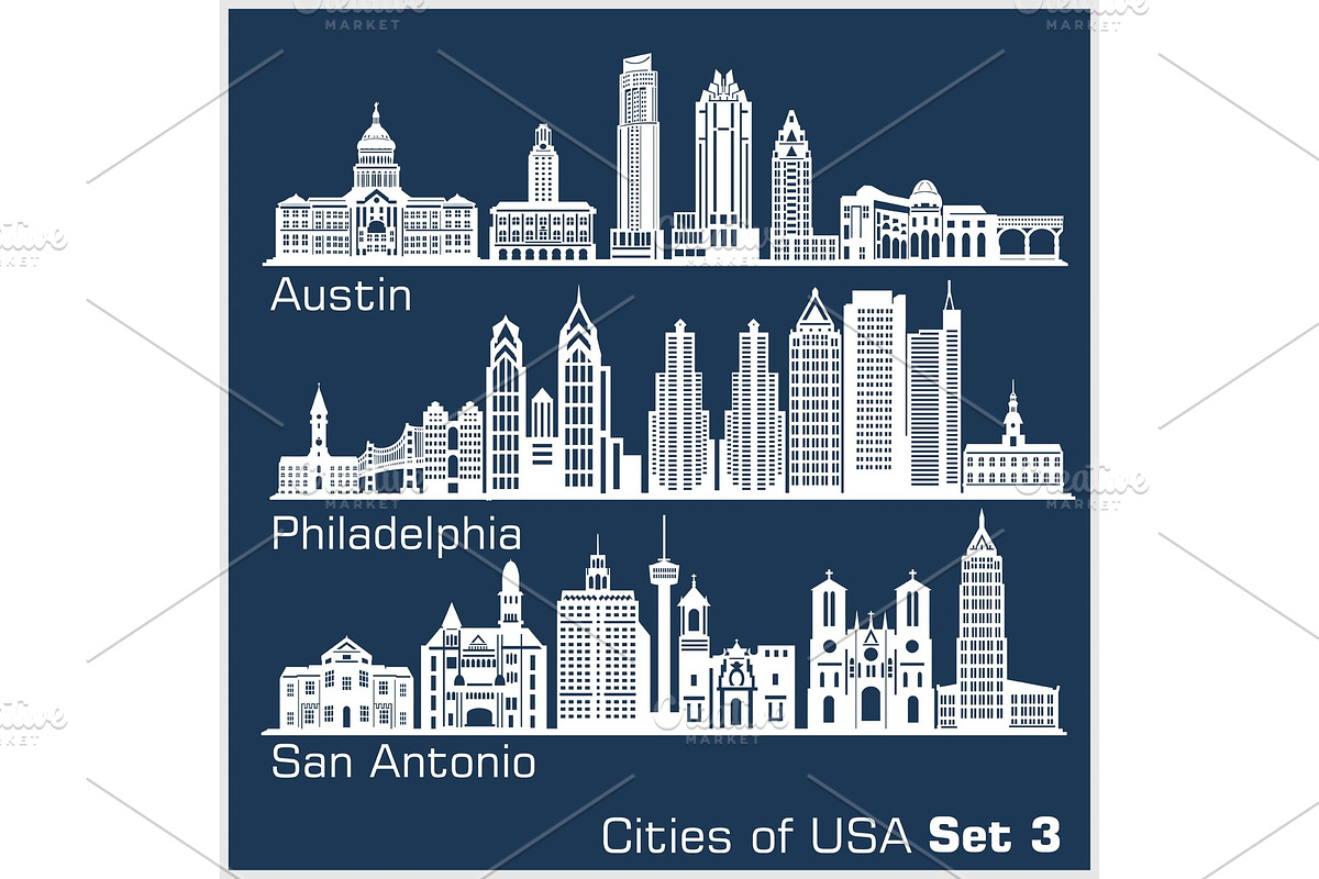 Cities of USA - Austin, Philadelphia in Illustrations - product preview 8