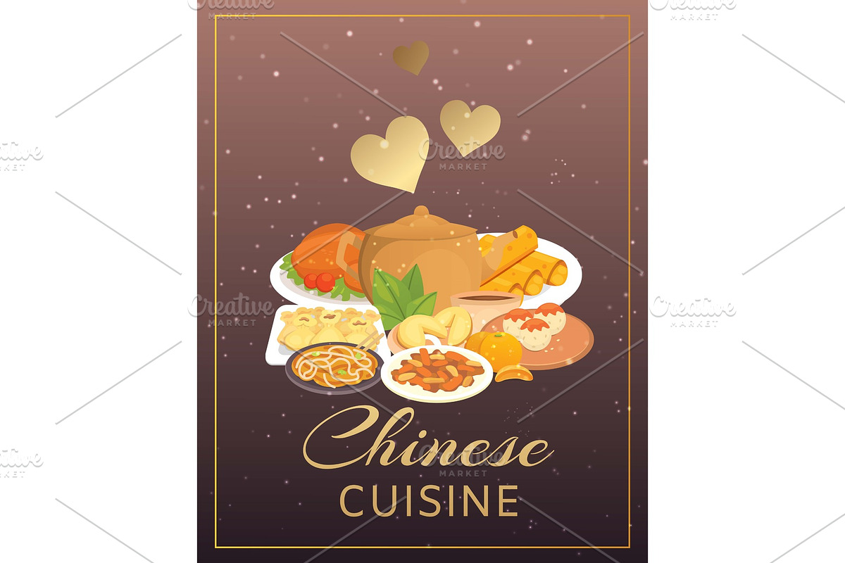 Chinese cuisine street, restaurant in Illustrations - product preview 8