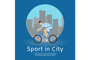 Sport in city byciclist man on bike