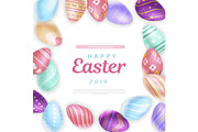 Easter eggs around cute inscription