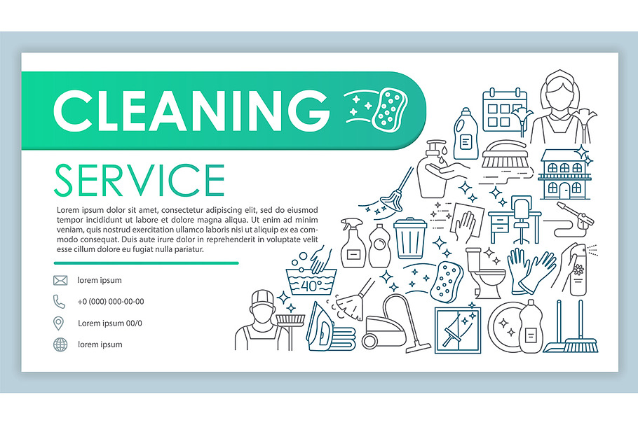 Cleaning service web banner in Business Card Templates - product preview 8