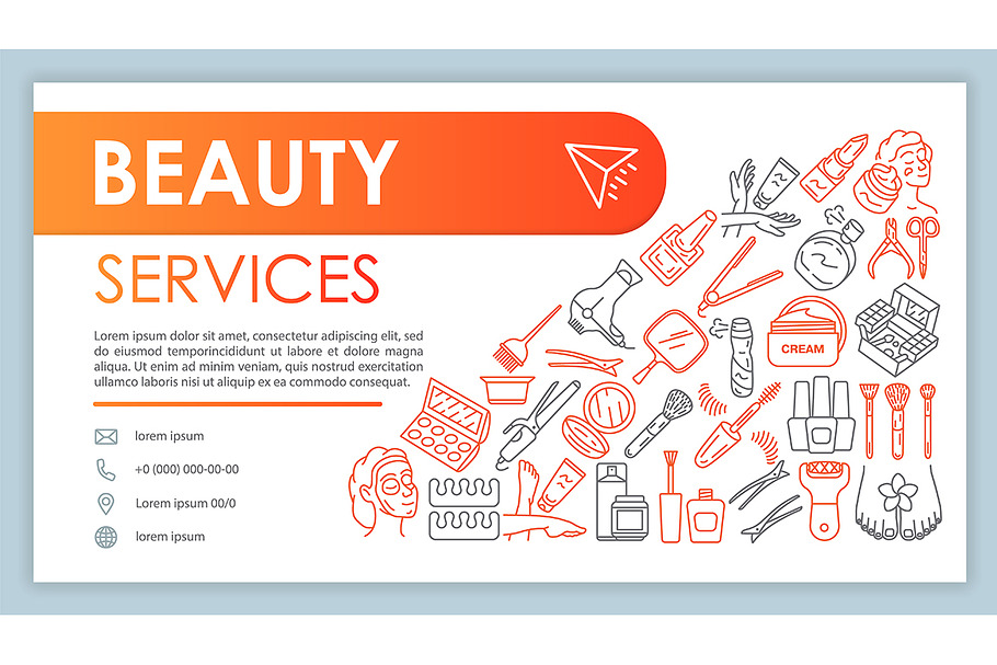 Beauty services web banner in Business Card Templates - product preview 8