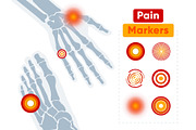 Set of graphic pain markers