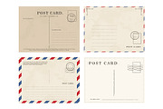 Set of simple blank postcards